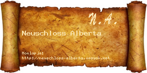 Neuschloss Alberta névjegykártya